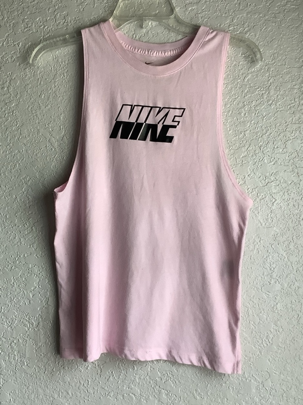 Nike Light Pink Muscle Tank with Black Logo